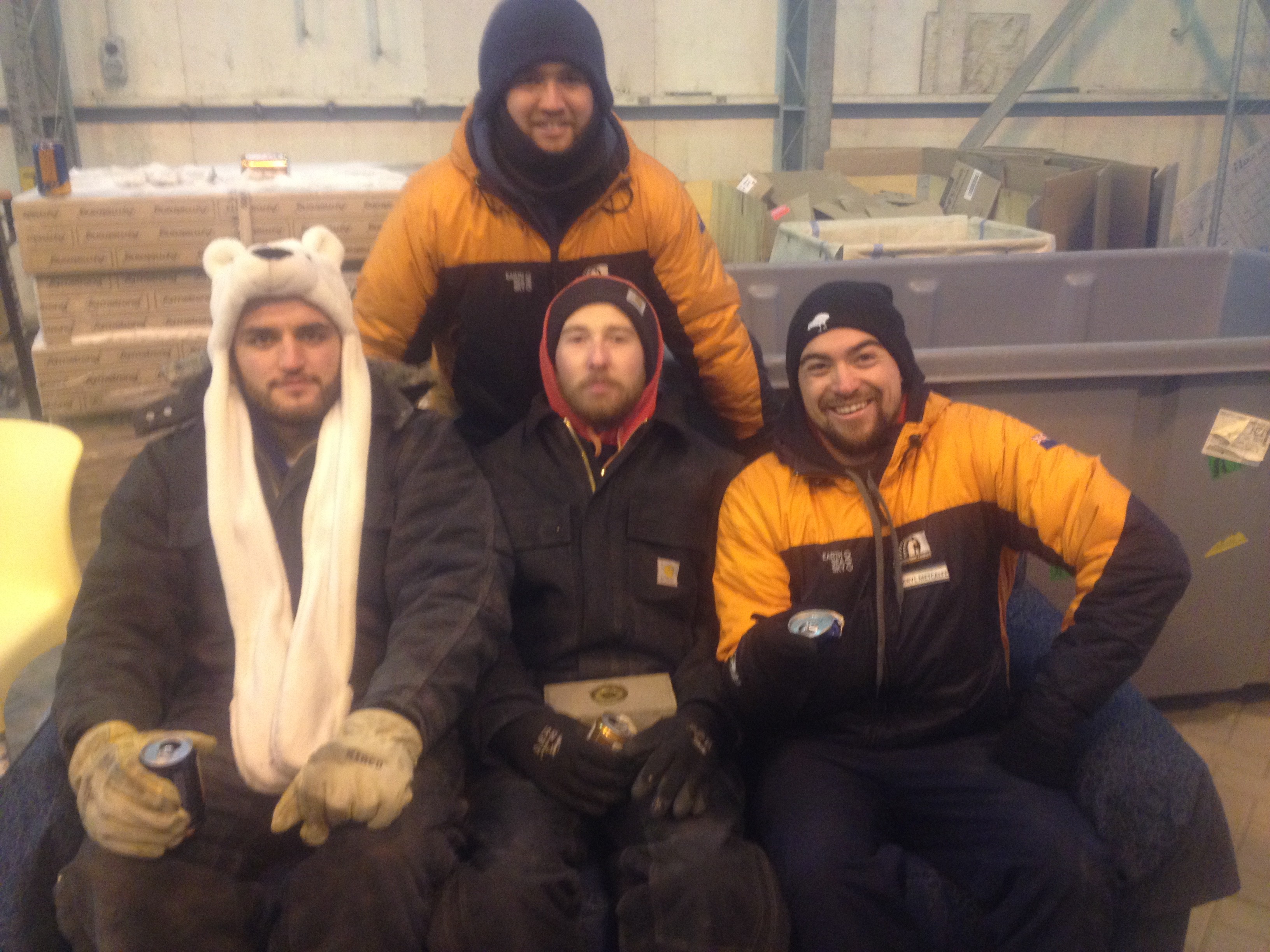 Blake and the boys from the hanger crew, ready for the BBQ