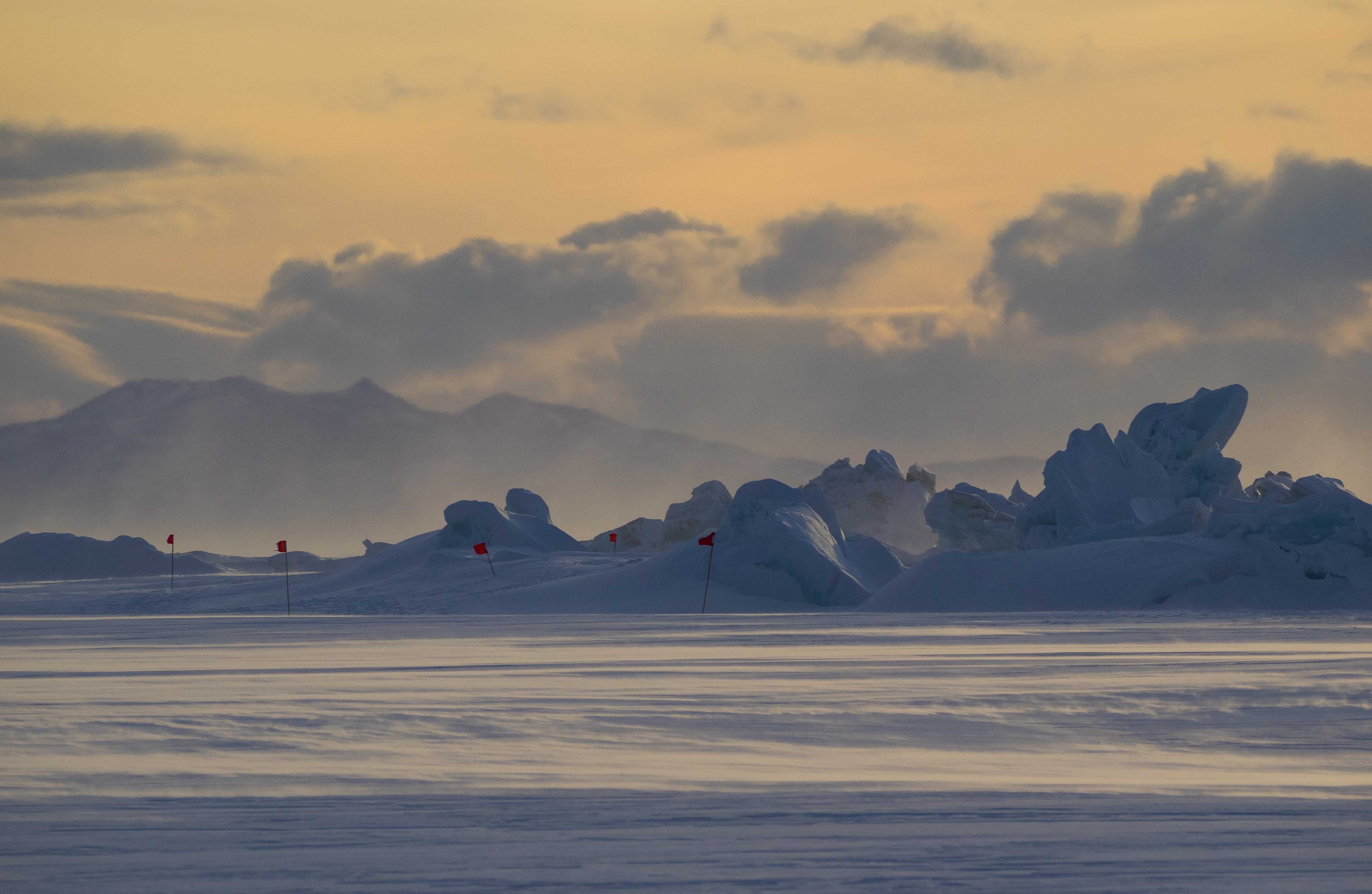 Sea ice pressure ridges outside Scott base