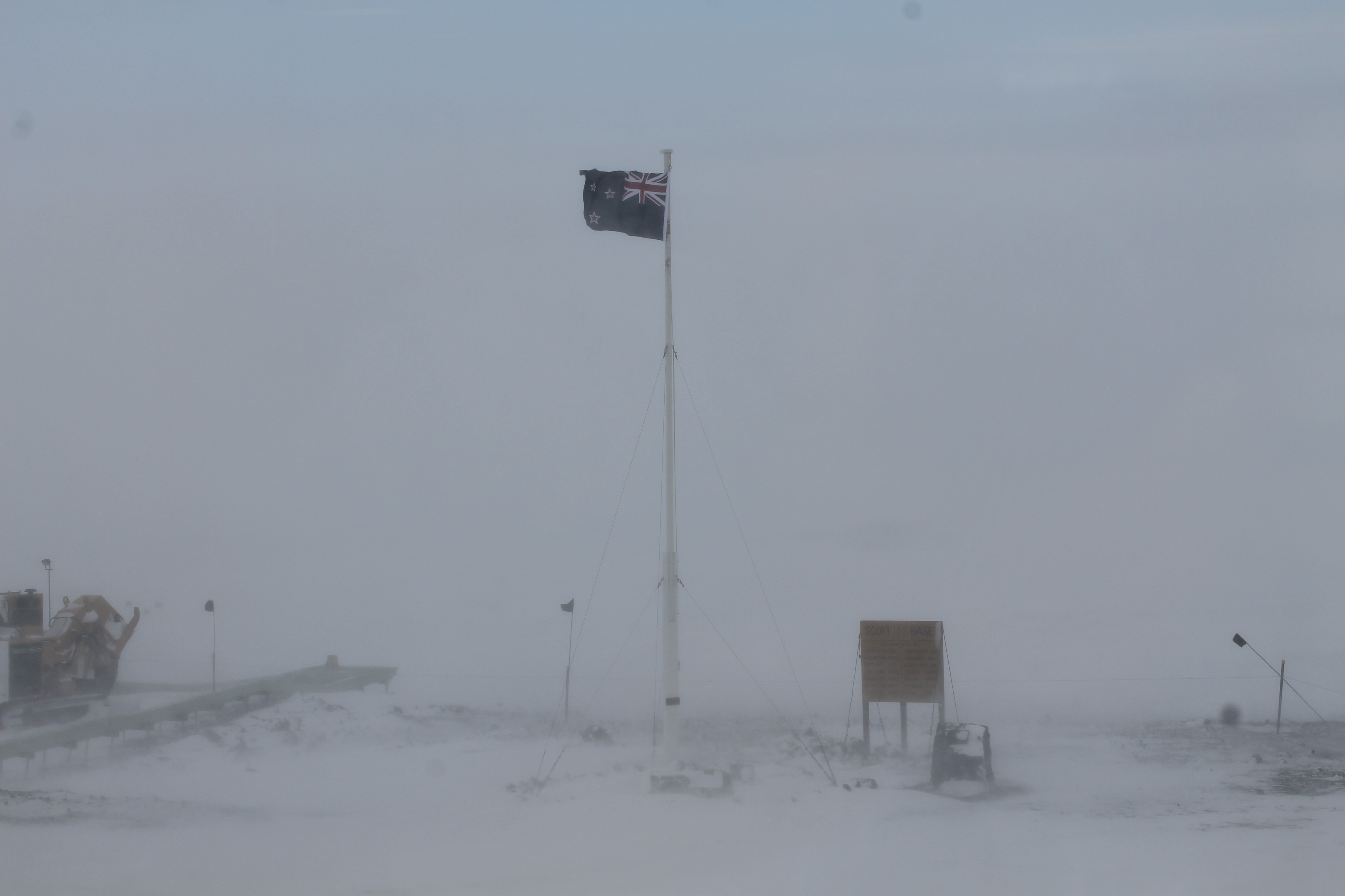 NZ Flag flying high during the storm