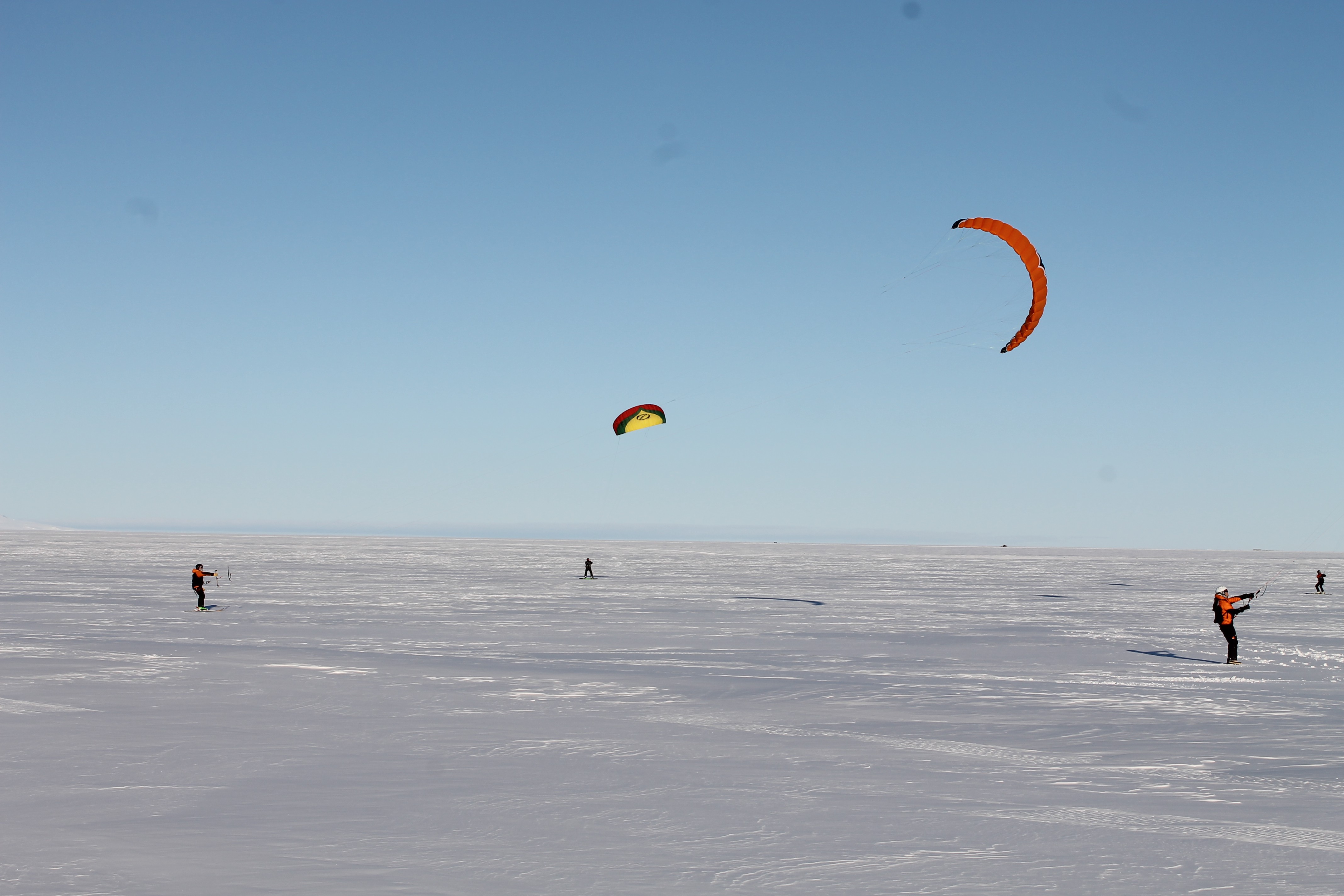 Some of the staff Kite skiing
