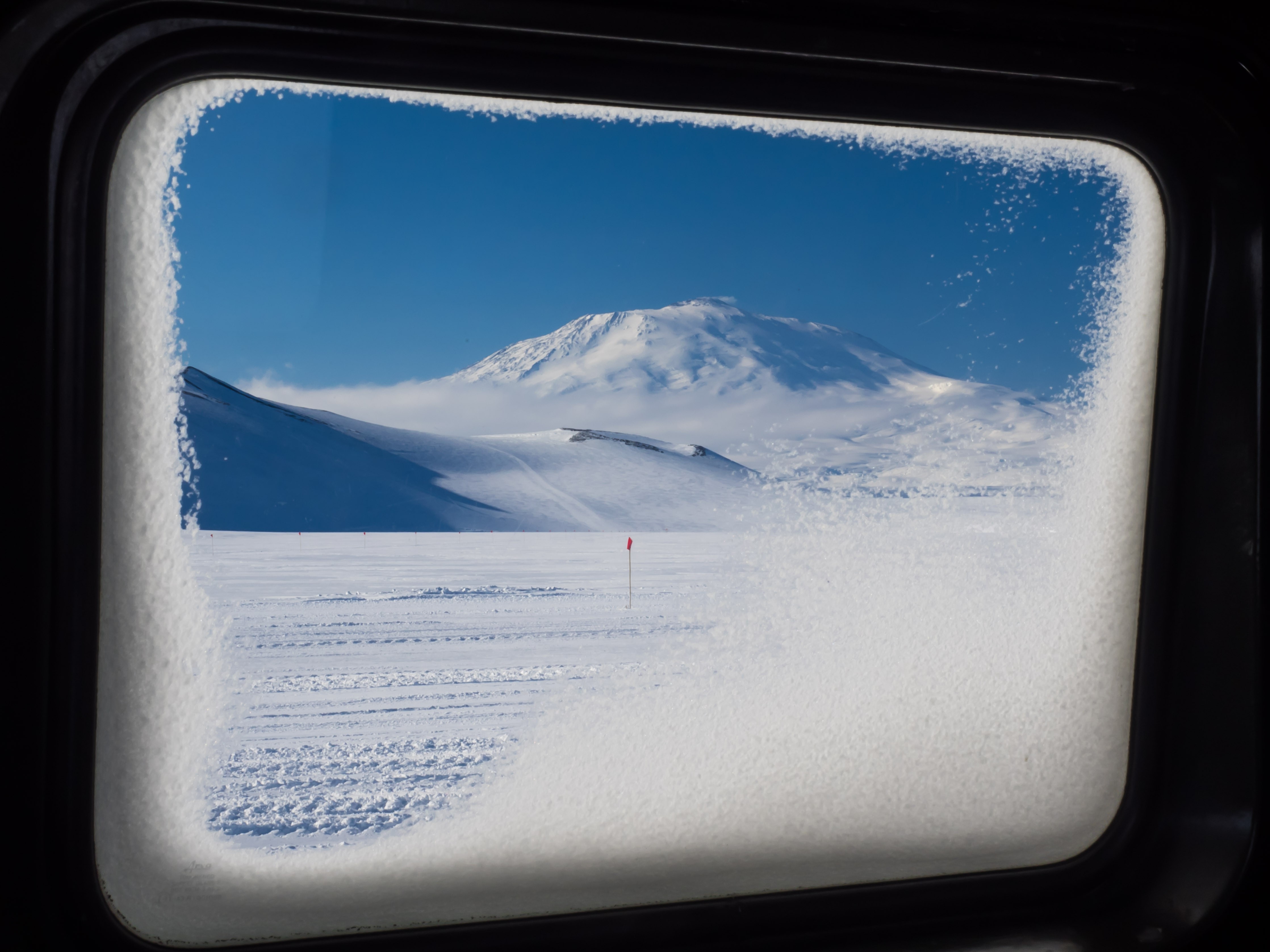 Mt. Erebus from my Hagglund window