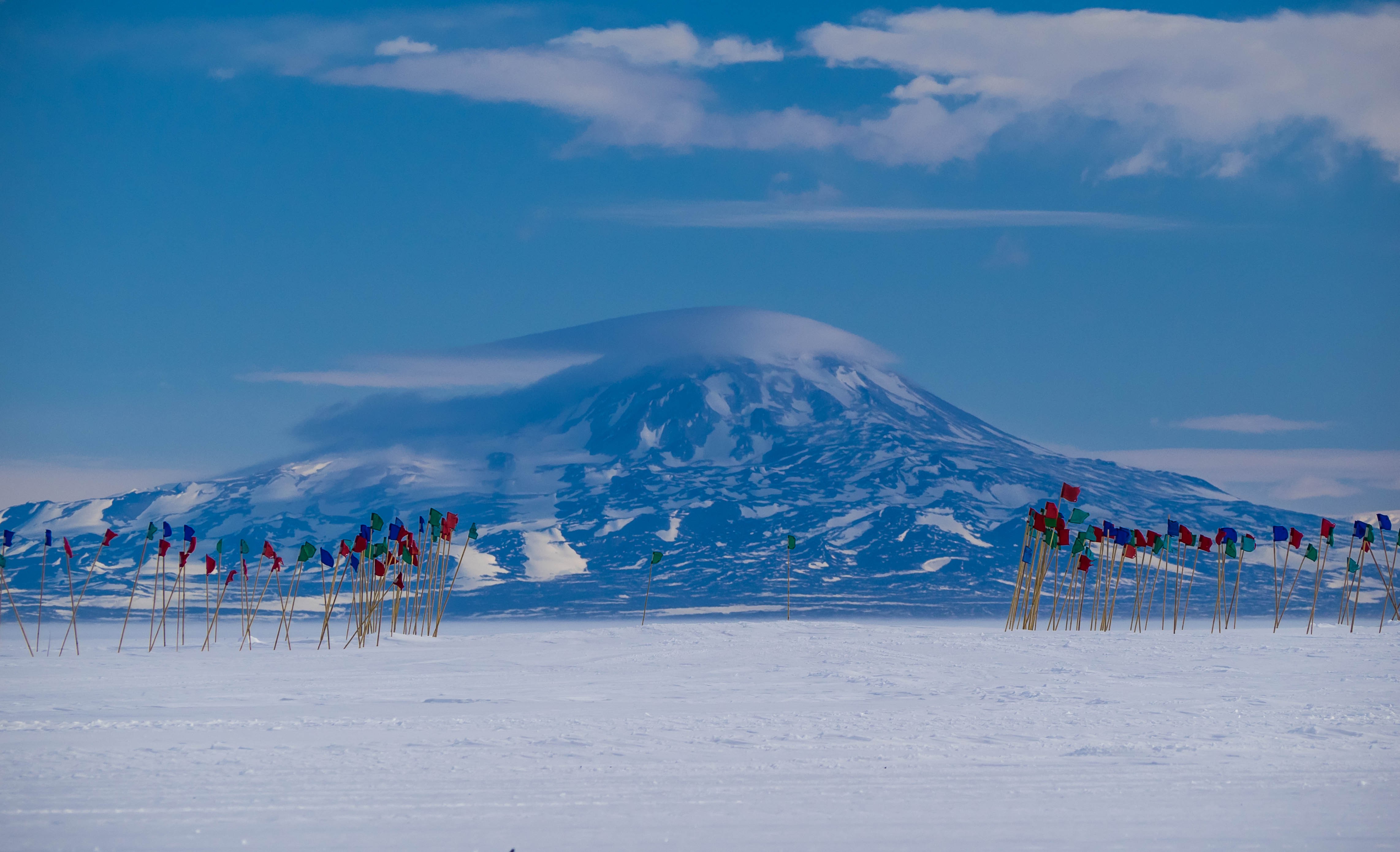 Mt Discovery and flags