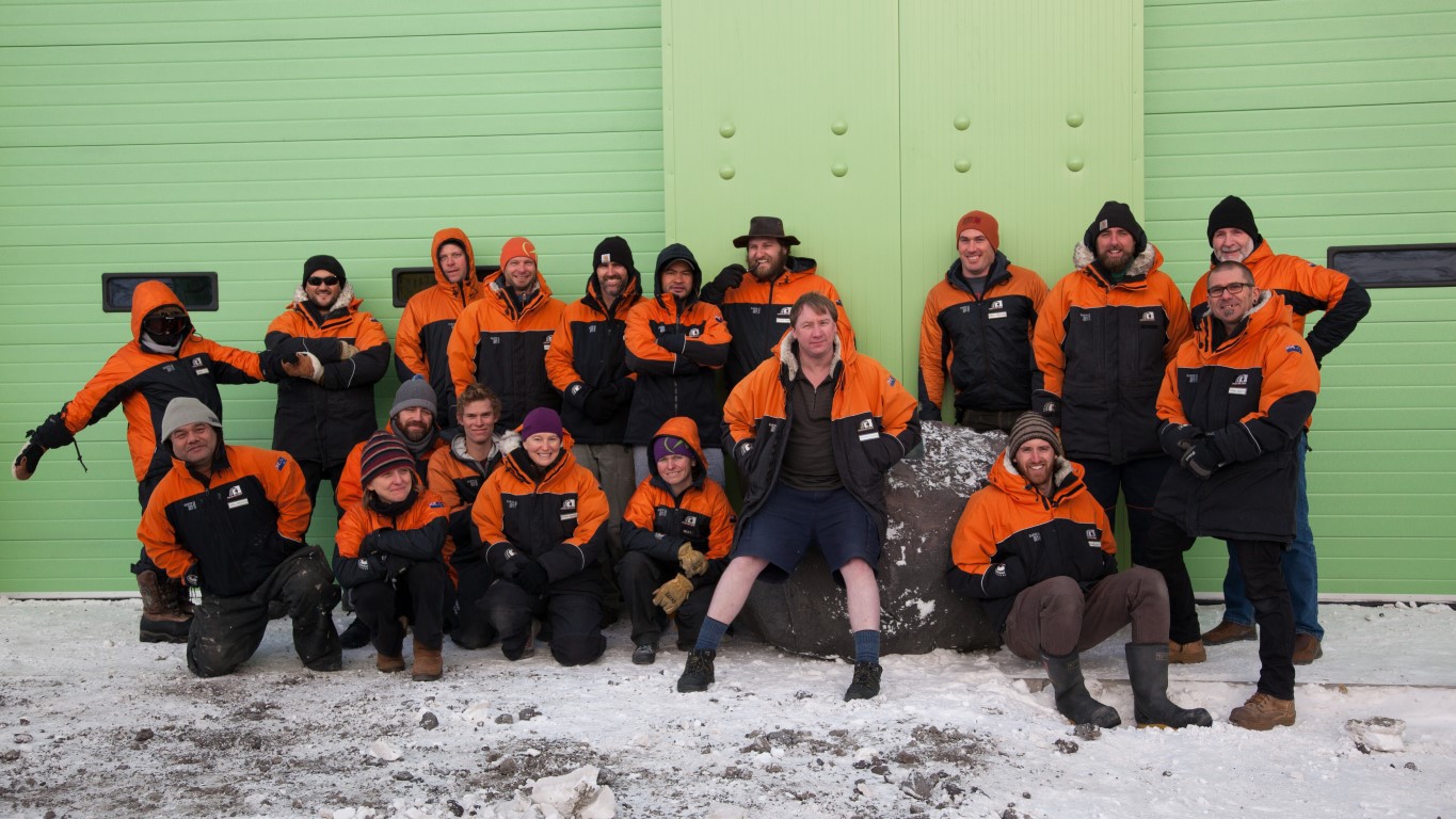 Scott Base Winter crew group photo 