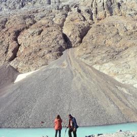 Base of Mt Tuatara-melt water at side of Byrd Glacier