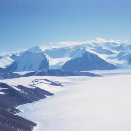 On top of highest Nunatak in centre of Lowery Glacier. Looking at Mt Markham