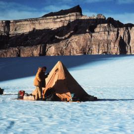 Camp at mouth of Beacon- Finger Mountain behind