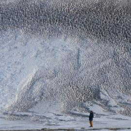 Ablation pattern in snow at the edge of the Wilson Piedmont Glacier