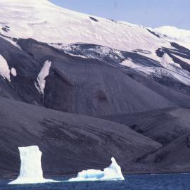 Iceberg grounded inside Deception Island Harbour