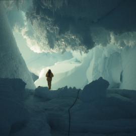 Inside ice caves Erebus Glacier Tongue