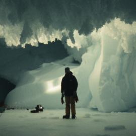 Admiring ice caves