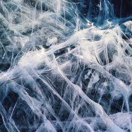 Ice structures in lake at Base Camp