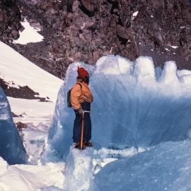 Frozen lake, pressure ridges