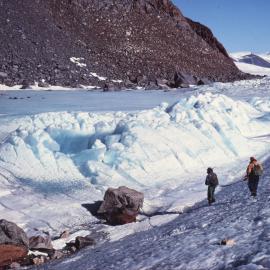 Pressure ridges, frozen lake