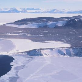 North east tip Inexpressible Island. Snow cave site middle picture