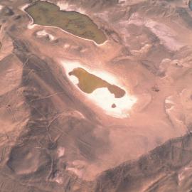 Aerial view of salt pond