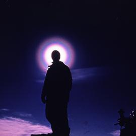 Man and midnight sun