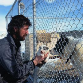 Bill Whitely with Vaska and one of Her Pups