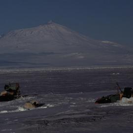 Strand Moraine Camp - Erebus in distance 