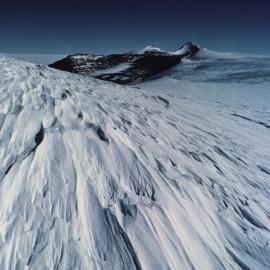 Sastrugi and View from Mount Fleming looking West over to Mount Horseshoe