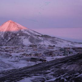 Observation Hill and McMurdo at sunrise