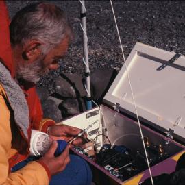P. Selwyn with sample tube 