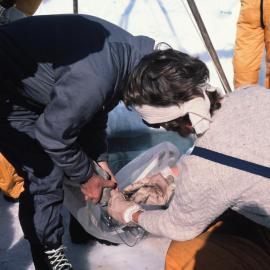 Knox and Peacey with plankton net