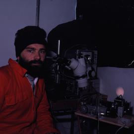 Dr John Montgomery in fish hut