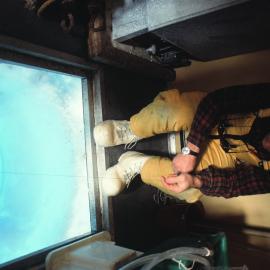 Dr John Montgomery fishing in the Fish Hut