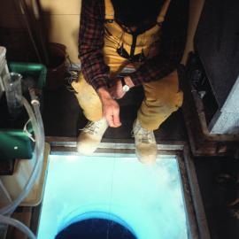 Dr John Montgomery fishing in the Fish Hut