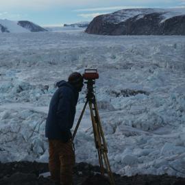 Pat Sole Surveying for K042 at MacKay Glacier