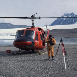 Tony Hawke on Lake Hoare - Levelling Exercise