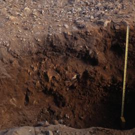 Soil pit showing patchy young till