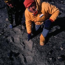 Graham Claridge & Ian Campbell with distrurbed soil 