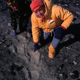 Graham Claridge and Ian Campbell with disturbed soil at Scott Base