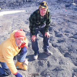 Ian Campbell & Graham Claridge with disturbed ground 