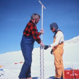 Coring snow on Mount Erebus