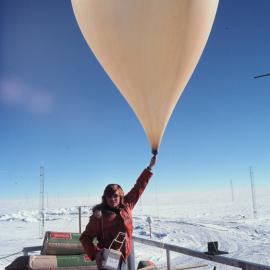 Releasing Radiosonde Balloon