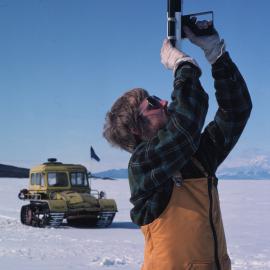 Doug Martin takes radiometer readings for land sat imagery 
