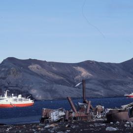 Lindblad Explorer (left) and World Discoverer near Norwegian Whaling Station