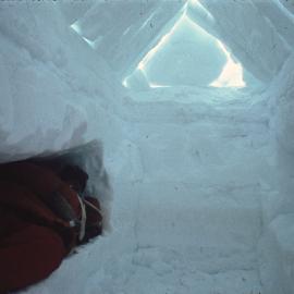 Inside view of snow-trench 