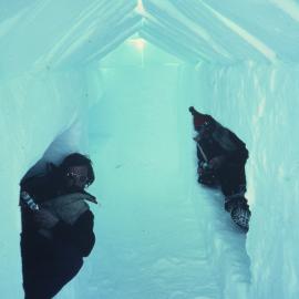 Inside a snow trench 