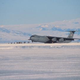 Lockheed C141B starlifter touching down 