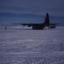 Aircraft on ice runway