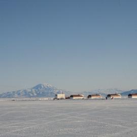 Ice runway with Mt Discovery in the distance