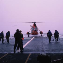 Coastguard Helicopter landing on Icebreaker