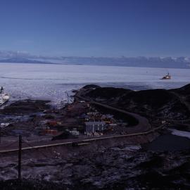 Supply Ship at Ice Wharf, Hut Point.