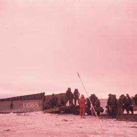 Boarding landing craft at McMurdo