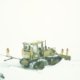 Recovery of D4 Bulldozer from hole in sea ice