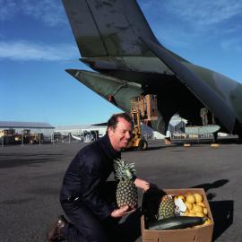 Peter Baxter with Fresh Produce for Winter Drop