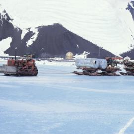 Hallett Station Caterpillar Tractor Heading for Sea Ice